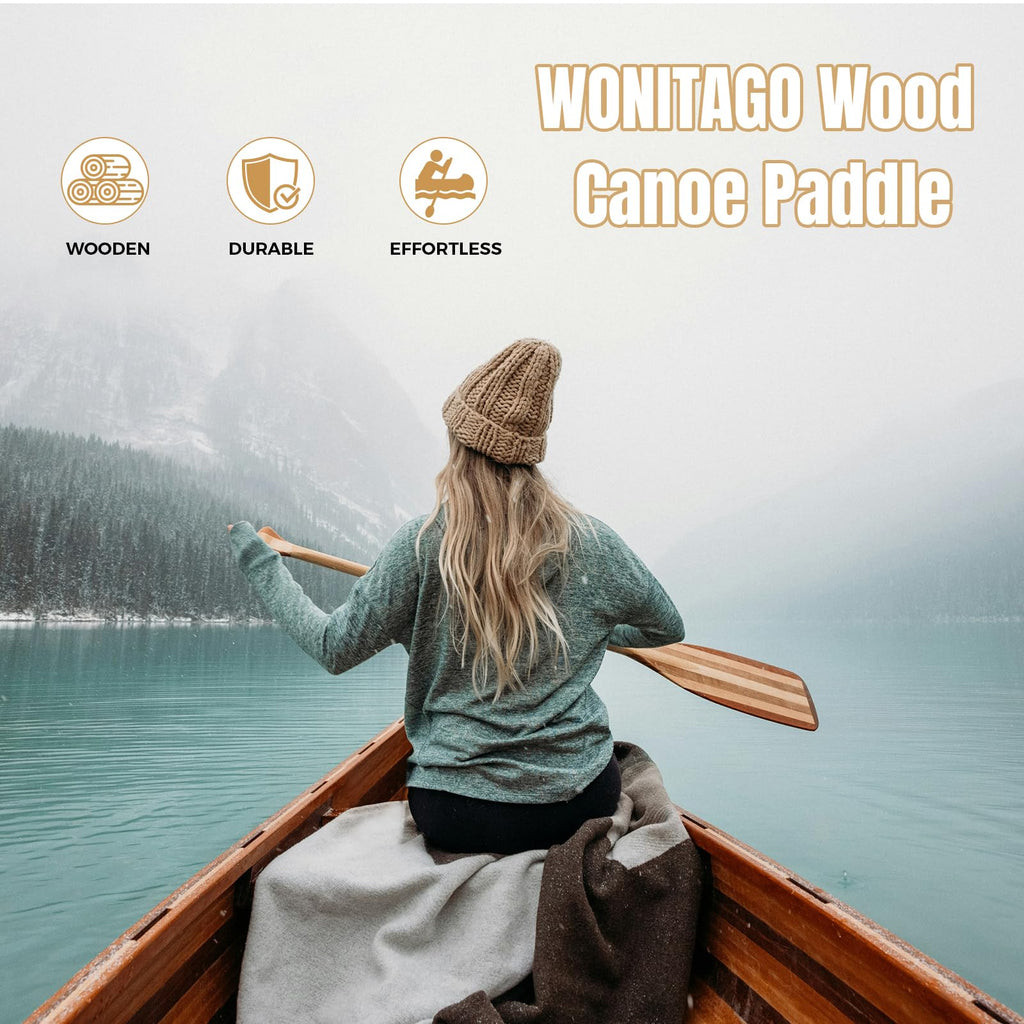 Wooden Canoe Paddle with Palm Grip D699