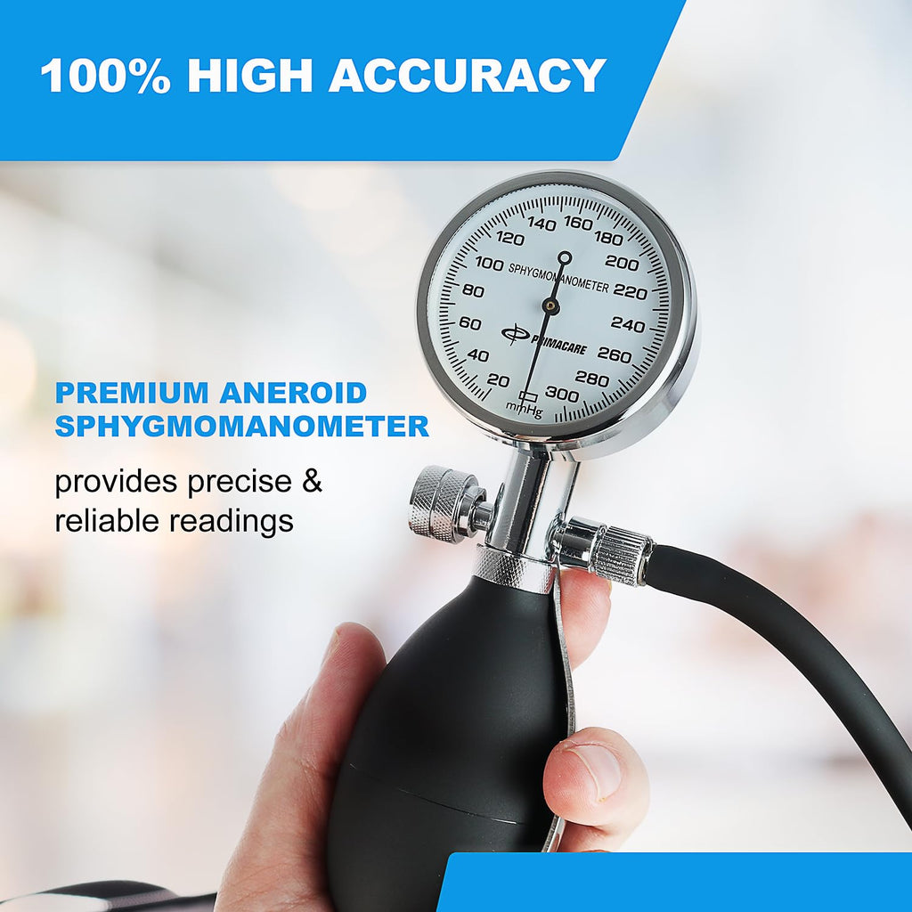 Aneroid Sphygmomanometer and Blood Pressure Cuff Set with 5 Sized Nylon Cuffs X6998