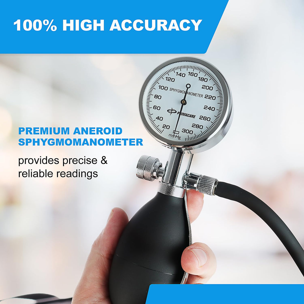 Aneroid Sphygmomanometer and Blood Pressure Cuff Set with 5 Sized Nylon Cuffs X6998