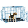 Folding Metal Dog Crate with Plastic Tray & Divider T94339