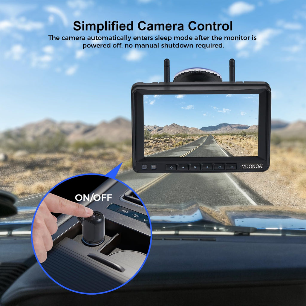 Magnetic Wireless Backup Camera with 7'' HD 1080P DVR Monitor System T2517