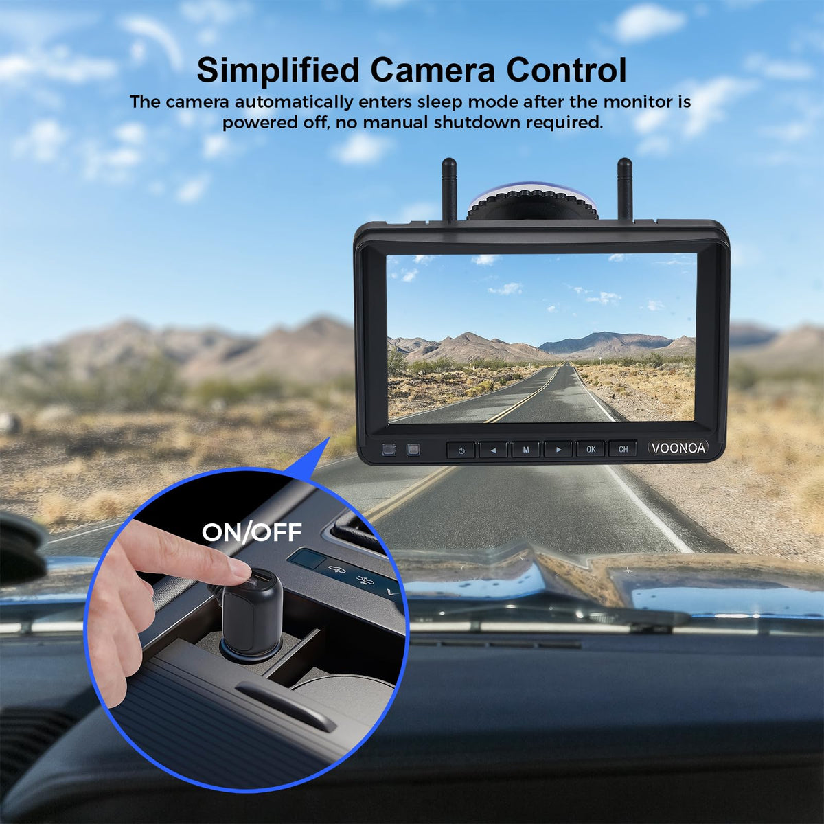 Magnetic Wireless Backup Camera with 7'' HD 1080P DVR Monitor System T2517