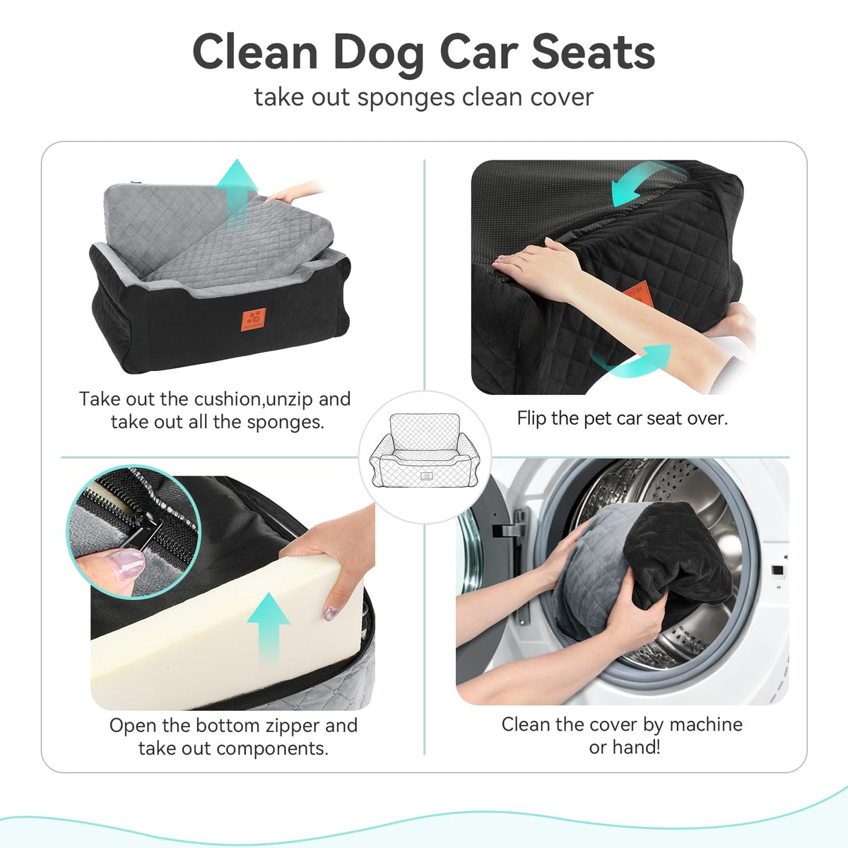Dog Car Seat for Large/Medium Dogs Up to 55 lbs D8859