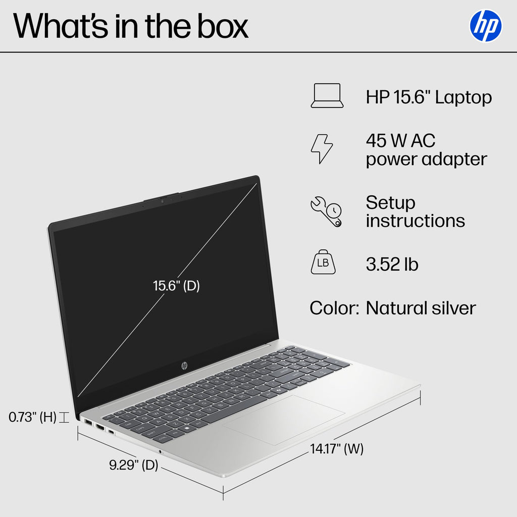 15.6 inch Laptop, AMD Ryzen 7, 8 GB RAM, 512 GB SSD, Natural Silver S8544