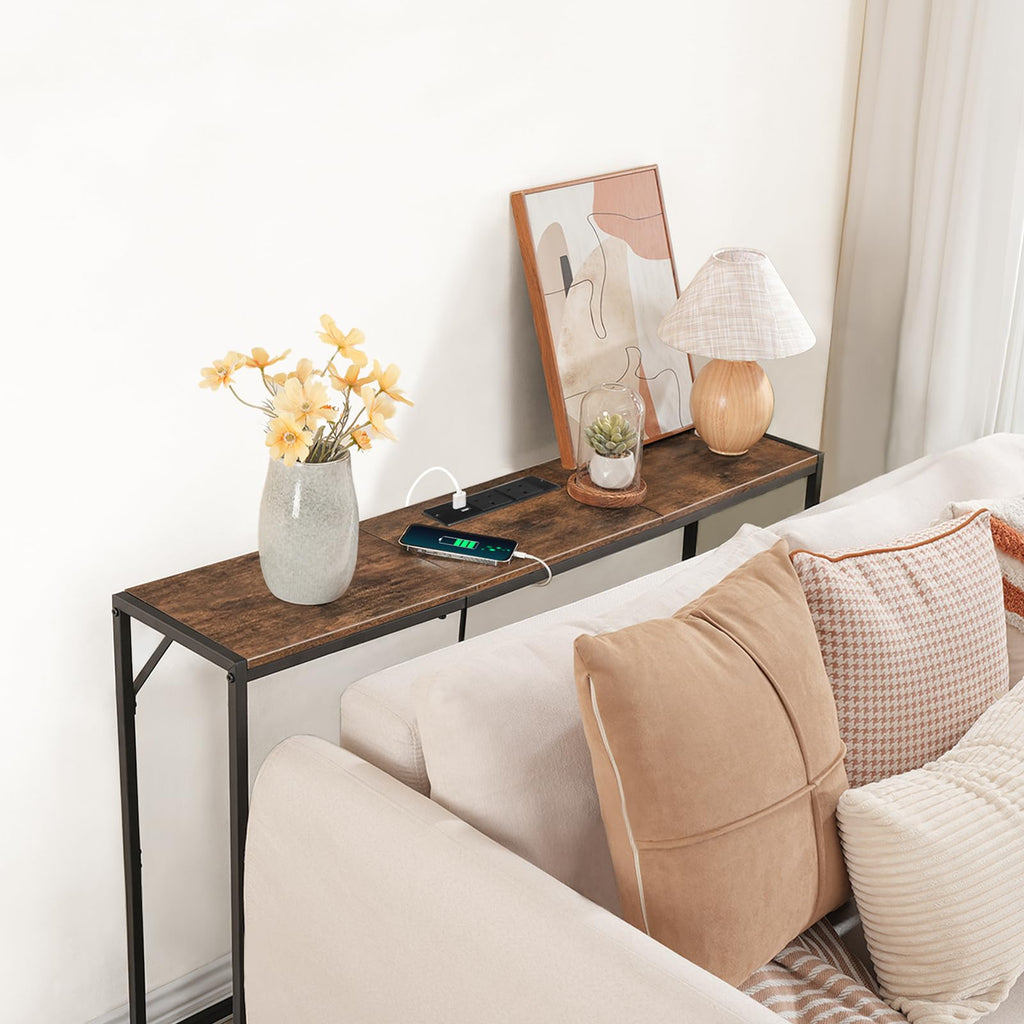 Narrow Sofa Table with Power Station W5069