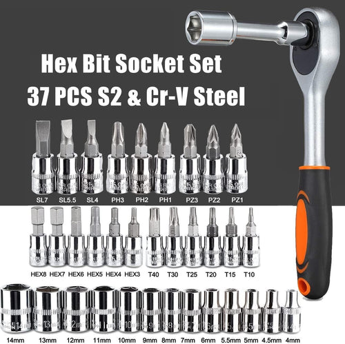 1/4 in. Drive Ratchet Socket Wrench Set E814