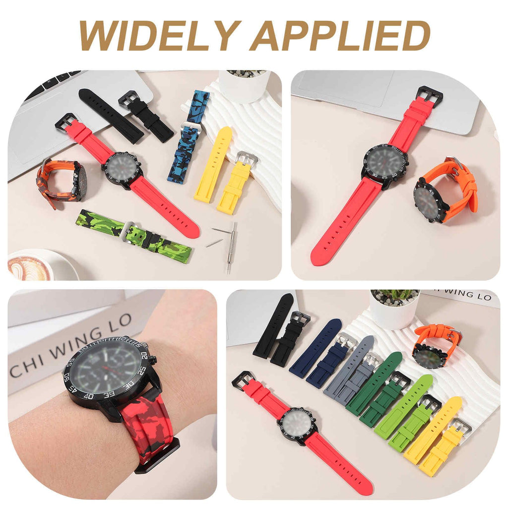 Silicone Quick Release Watch Band with Stainless Steel Clasp H54545
