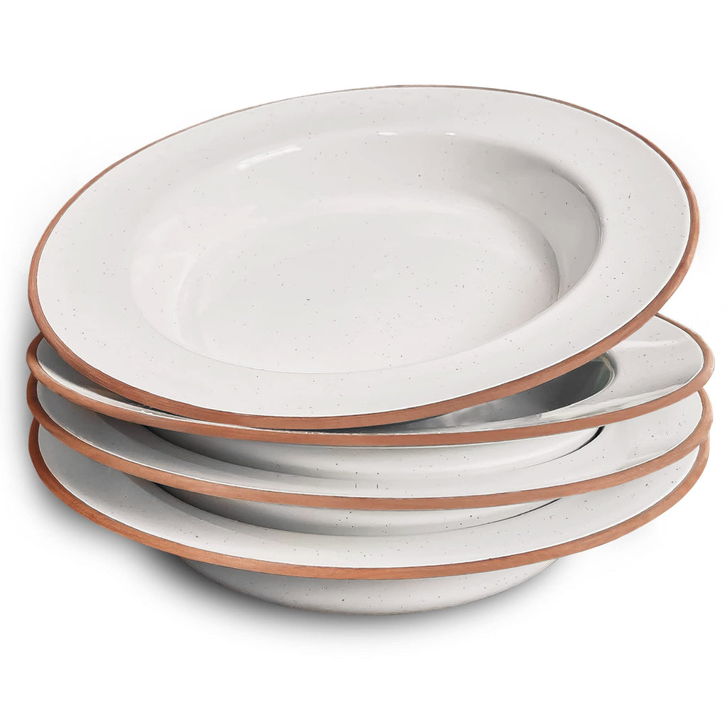 Ceramic Wide Rimmed Soup Bowl 25oz Set of 4 W3625