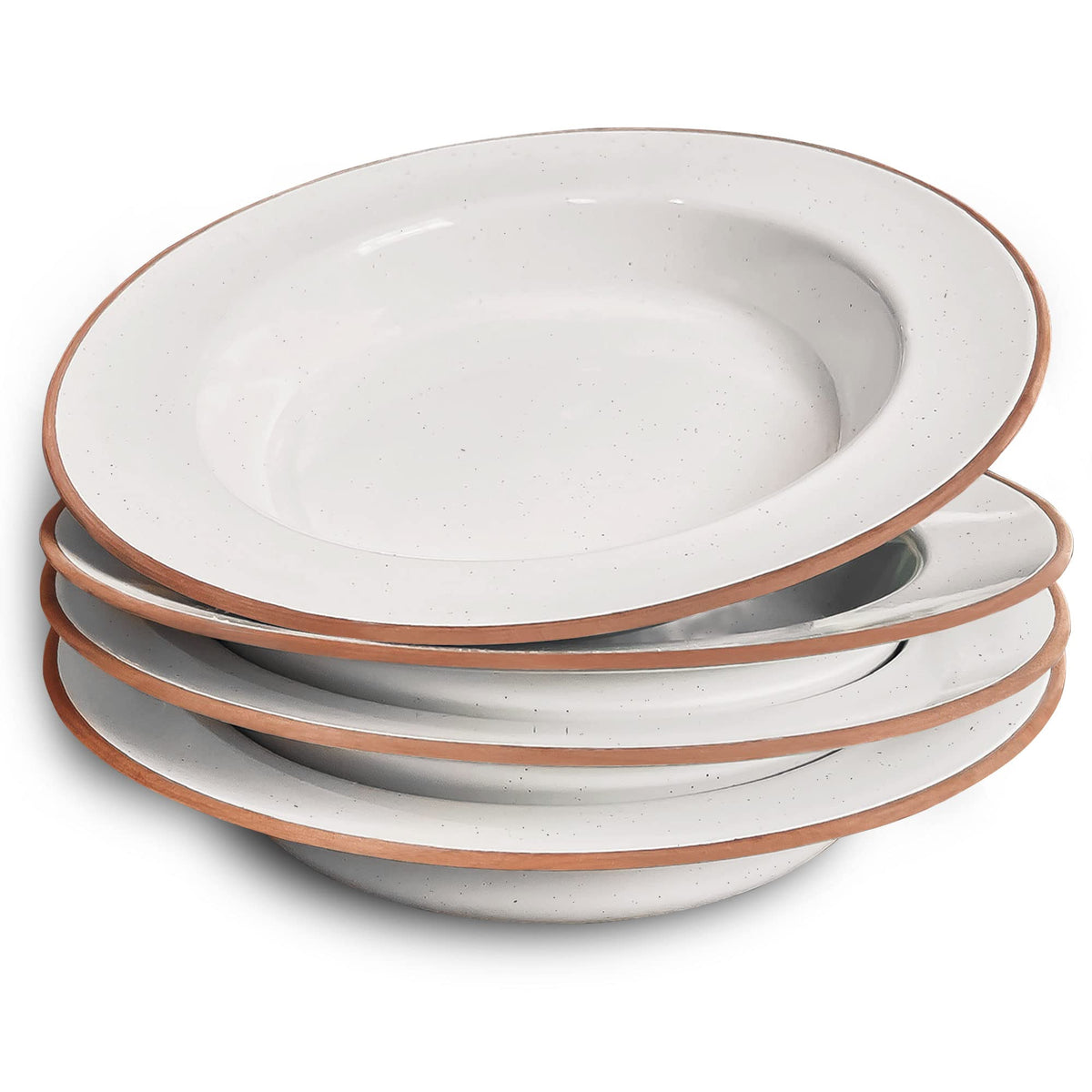 Ceramic Wide Rimmed Soup Bowl 25oz Set of 4 W3625