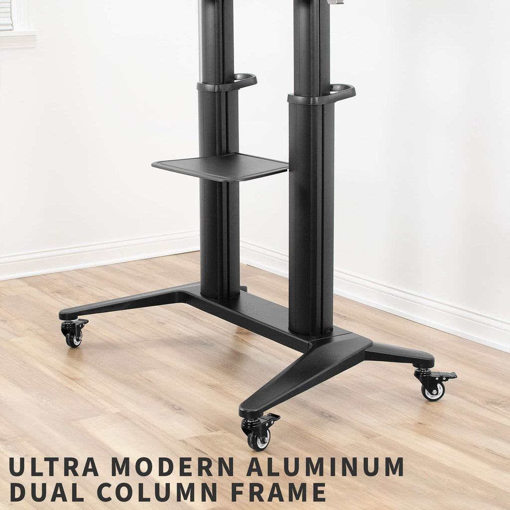Aluminum Mobile TV Cart for 32 to 120 inch Screens up to 308 lbs, Black Q65211