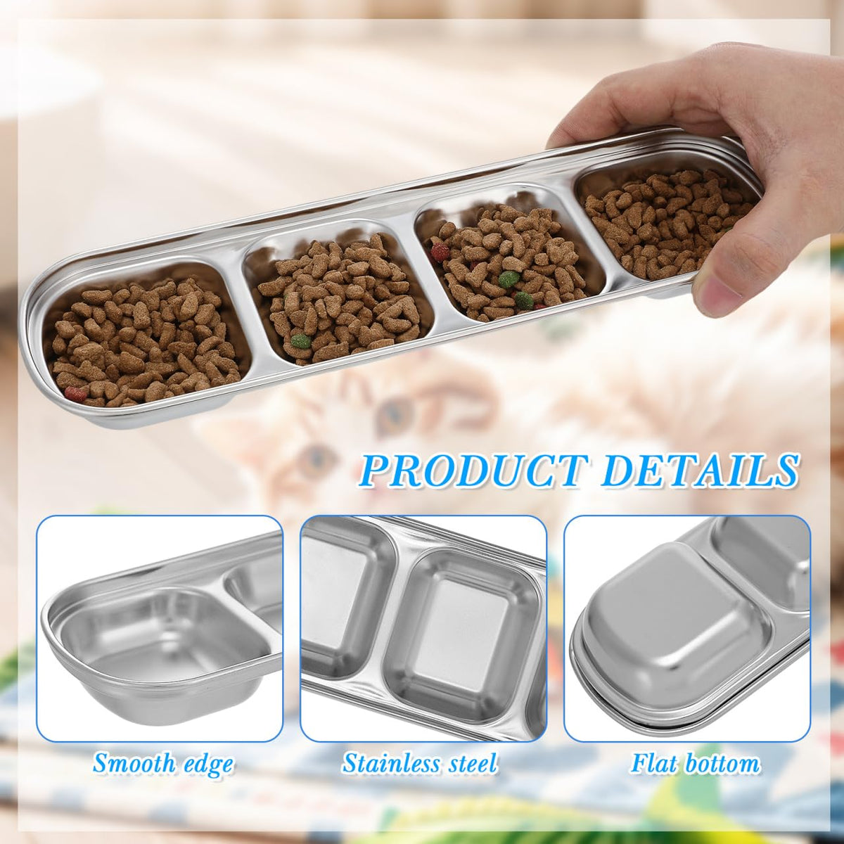 Stainless Multi-Grid Divided Feeding Tray 2 Pack E216
