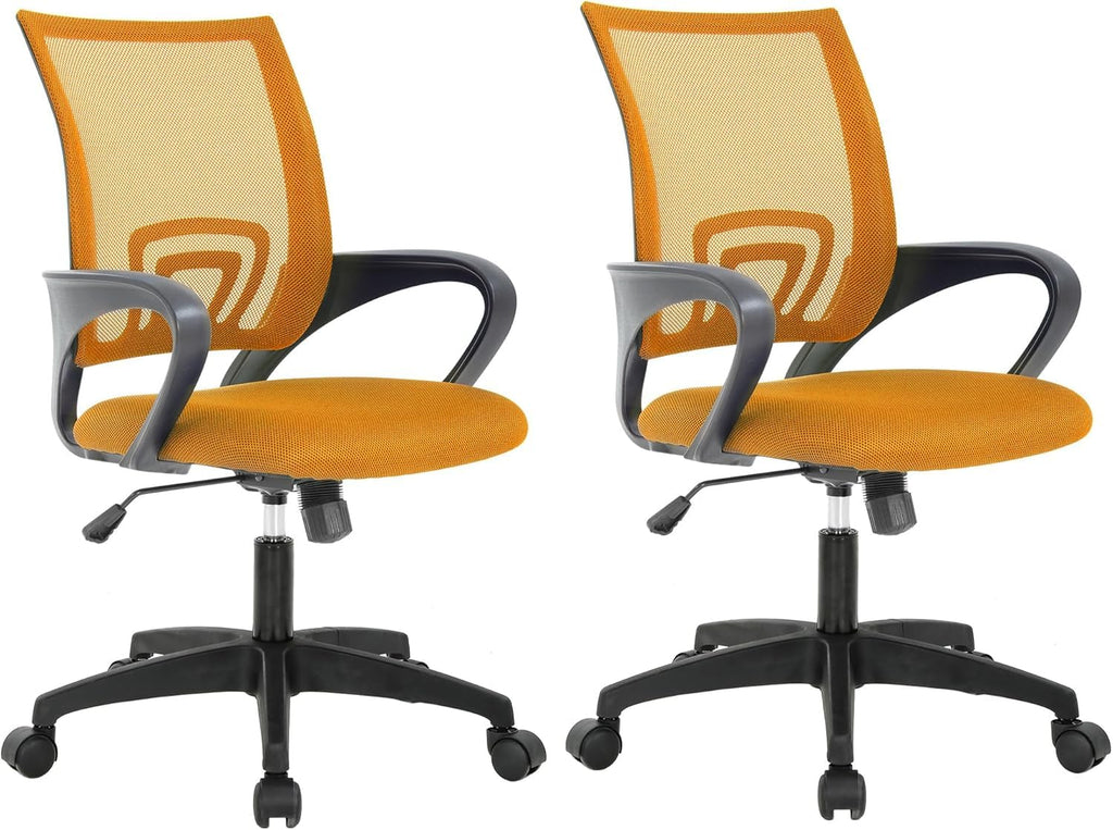 Orange Mesh Mid-Back Office Chair O318