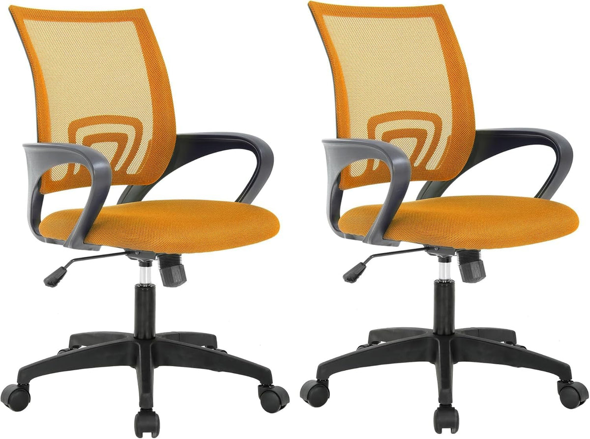 Orange Mesh Mid-Back Office Chair O318