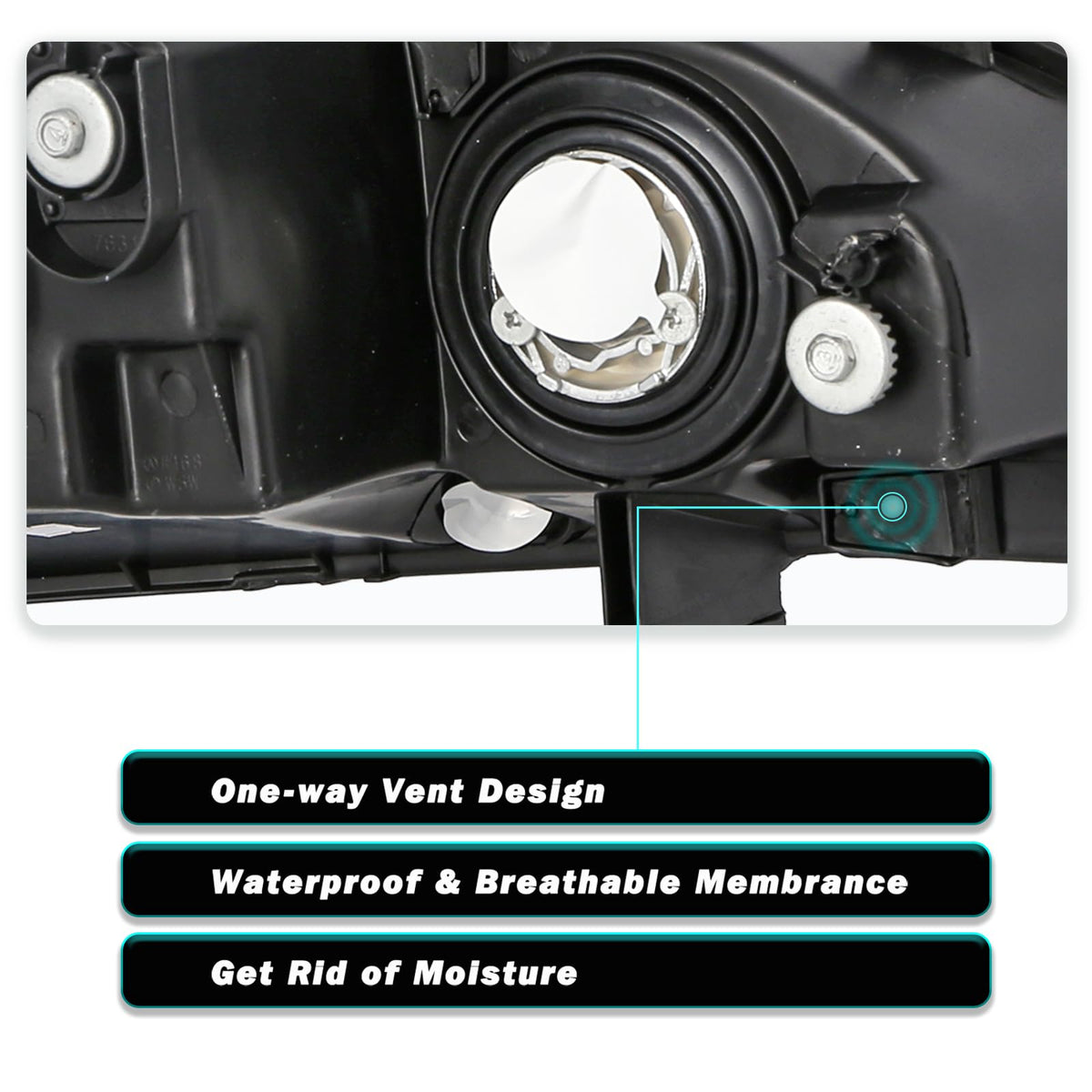 Headlight Assembly with Chrome Housing and Amber Reflector (L+R) W9064