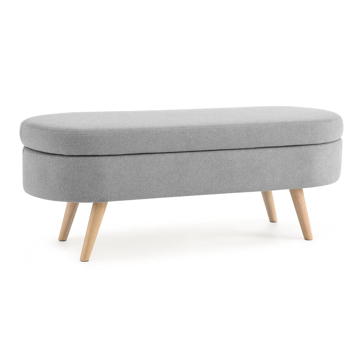 Oval Storage Bench with Rubber Wood Legs K834526