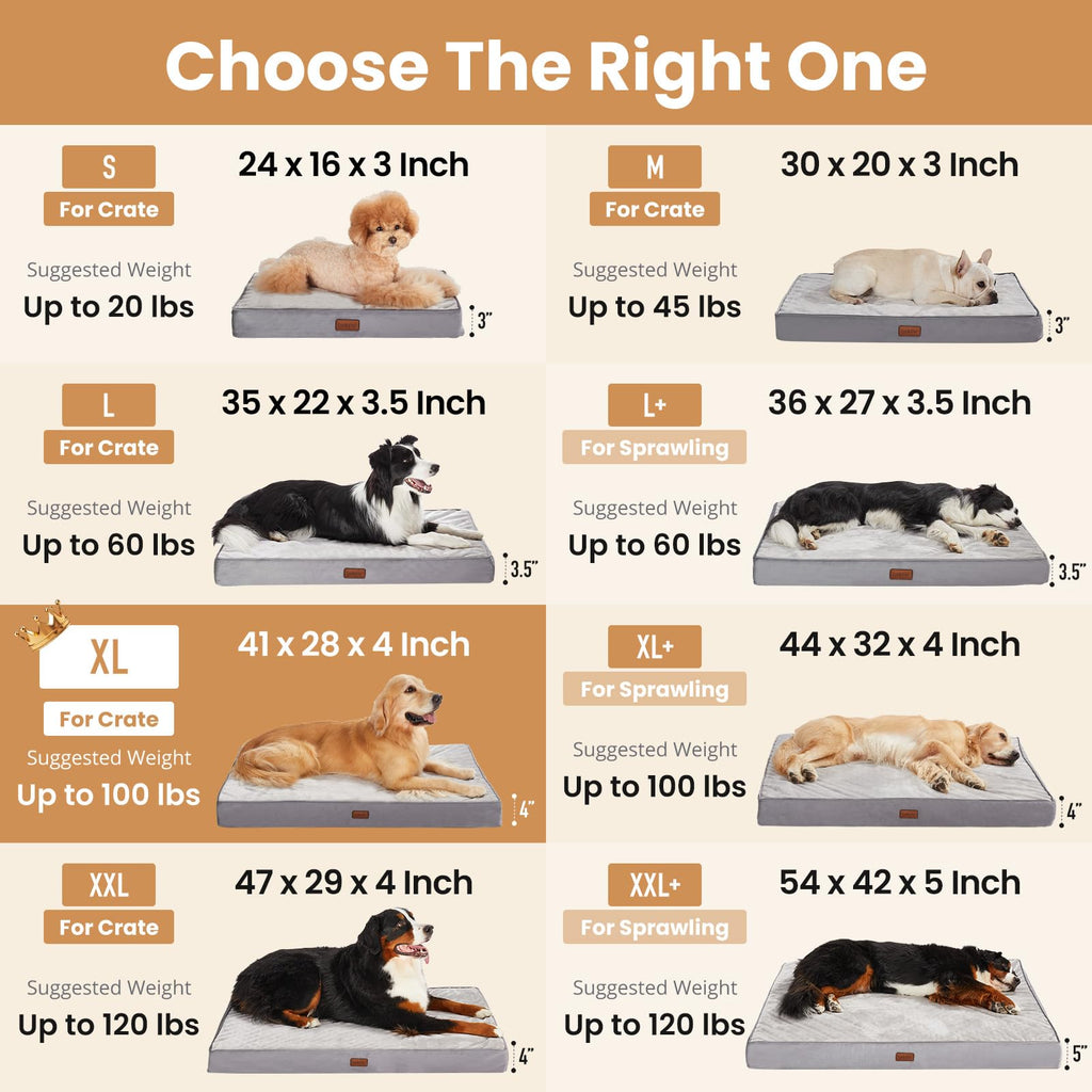 Large Reversible Memory Foam Dog Bed K855