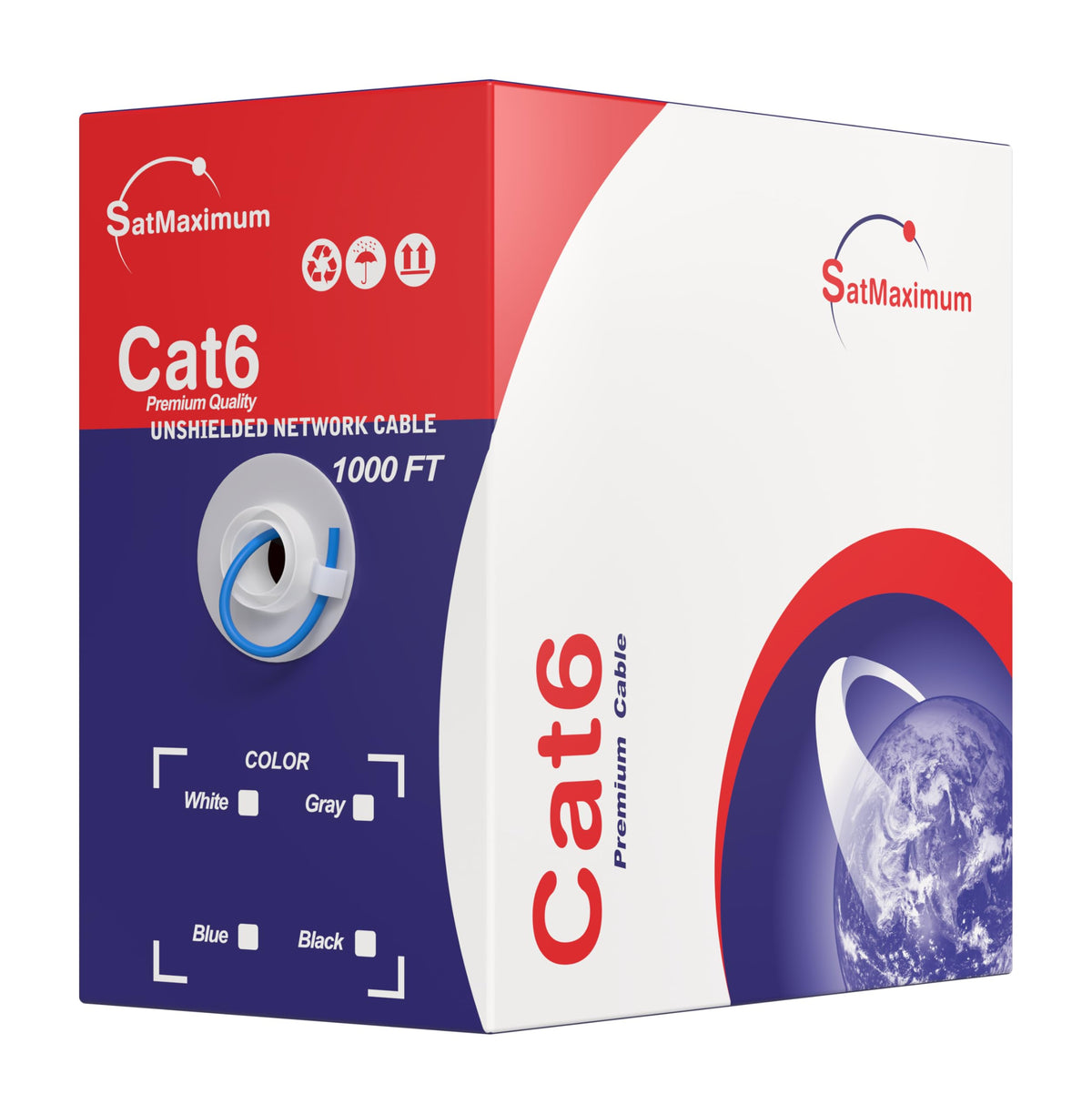1000ft Plenum CMP CAT6 Solid Cable Blue C44444