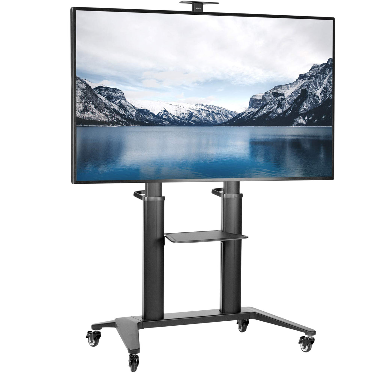 Aluminum Mobile TV Cart for 32 to 120 inch Screens up to 308 lbs, Black Q65211