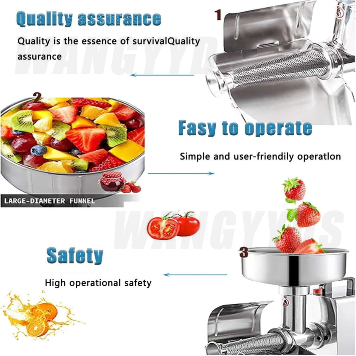 450W Stainless Steel Electric Tomato Strainer B492