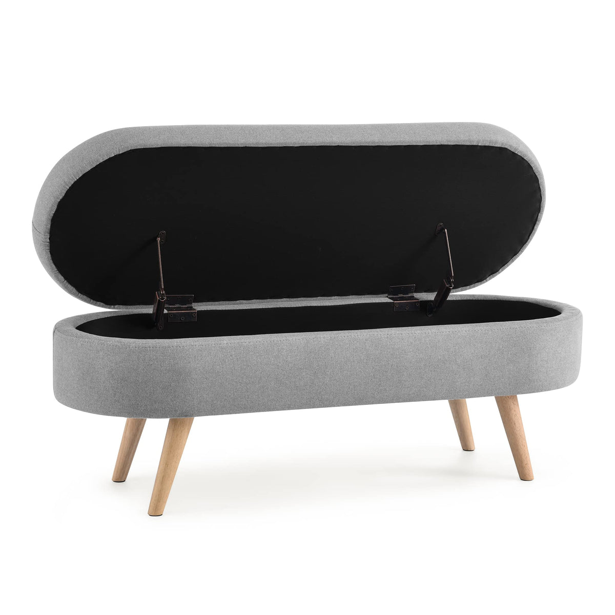 Oval Storage Bench with Rubber Wood Legs K834526