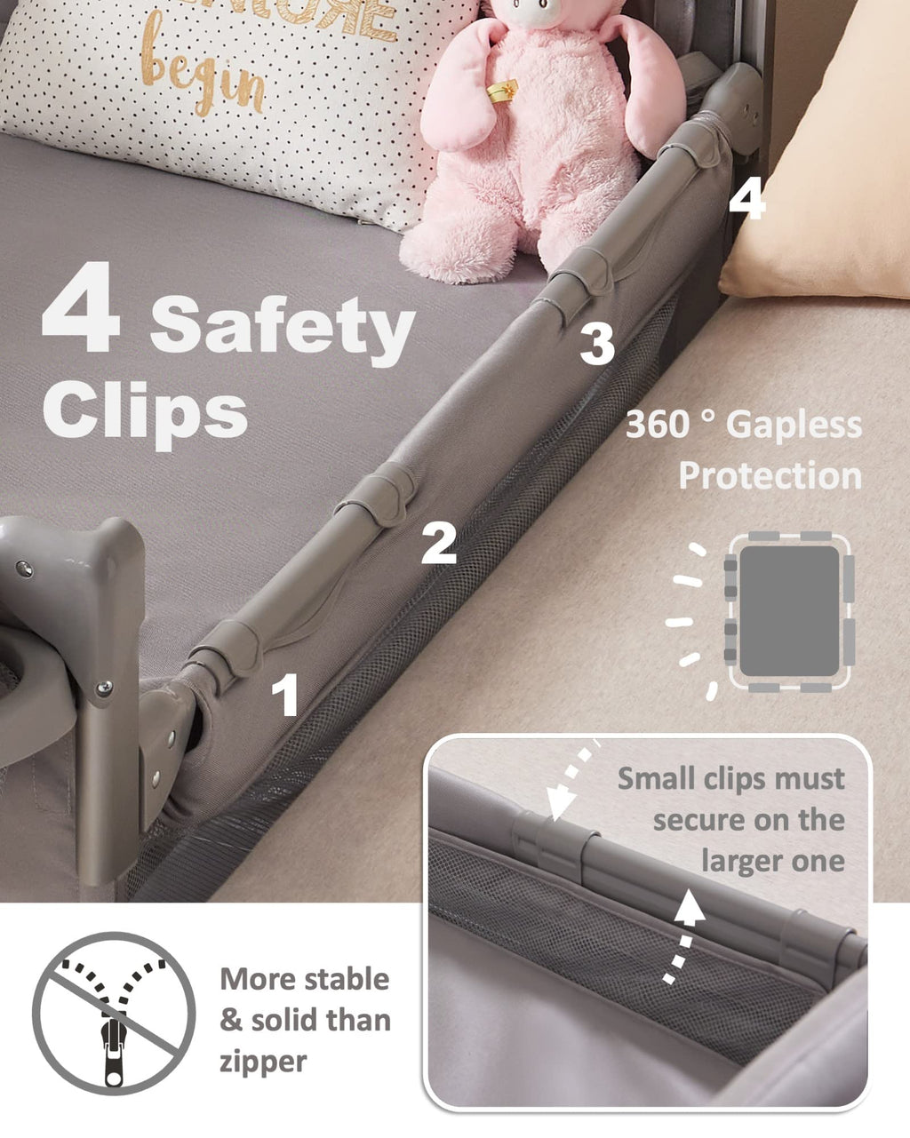 4 in 1 Baby Bassinet Bedside Sleeper K957358