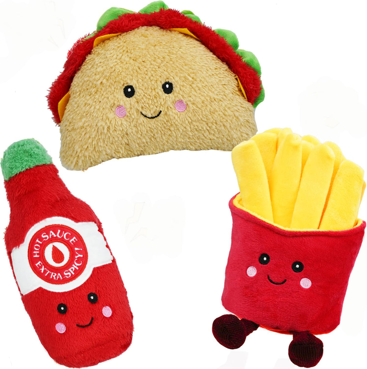 3-Pack Squeaky Plush Dog Chew Toys Set X509485