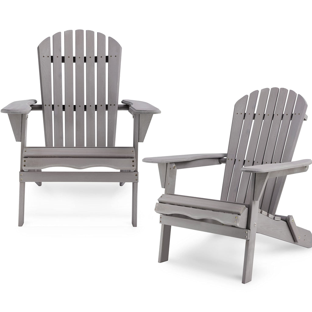 Wood Folding Adirondack Chair Set of 2 Solid Cedar L582403