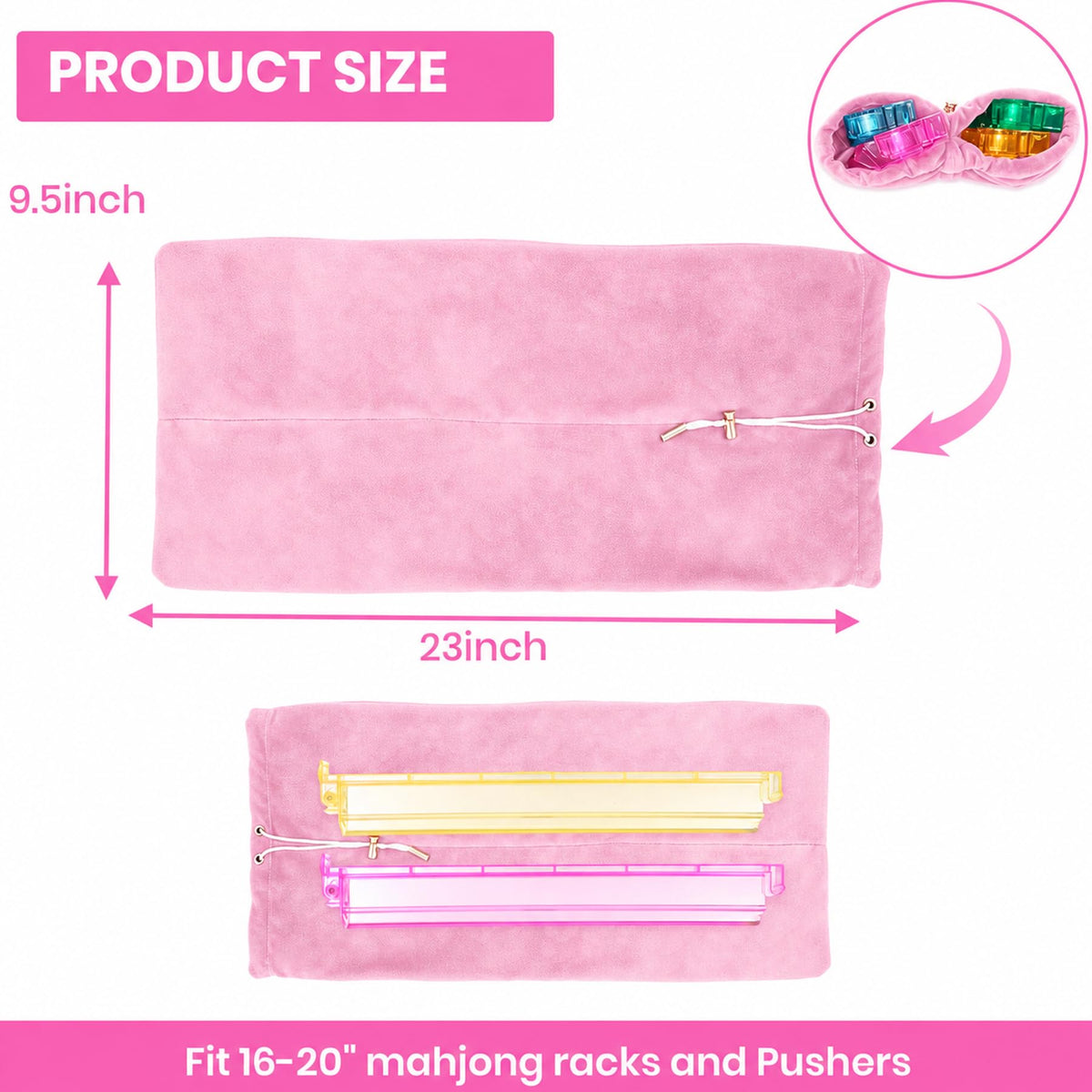 Mahjong Rack Storage Bag with 4 Dividers T995