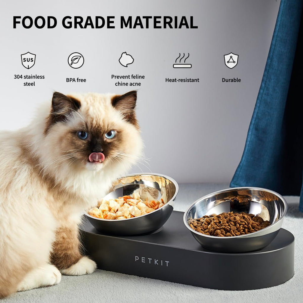 Elevated Dog Cat Bowl with 2 Stainless Steel Bowls U139493