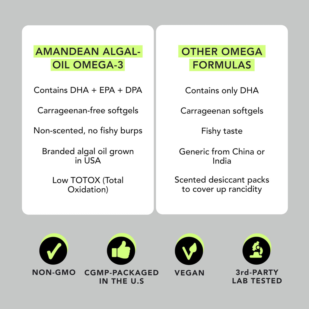 Vegan Omega-3 Algal Oil DHA EPA Softgels, 120ct T917