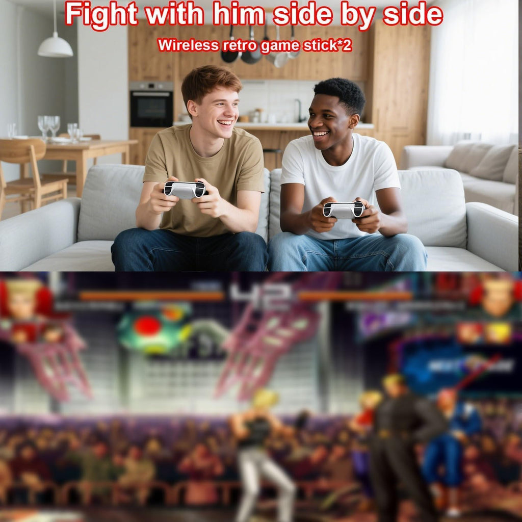 Retro Game Stick Console with 4K HDMI Output, 64GB Memory Card, and 2.4GHz Wireless Controllers F671708