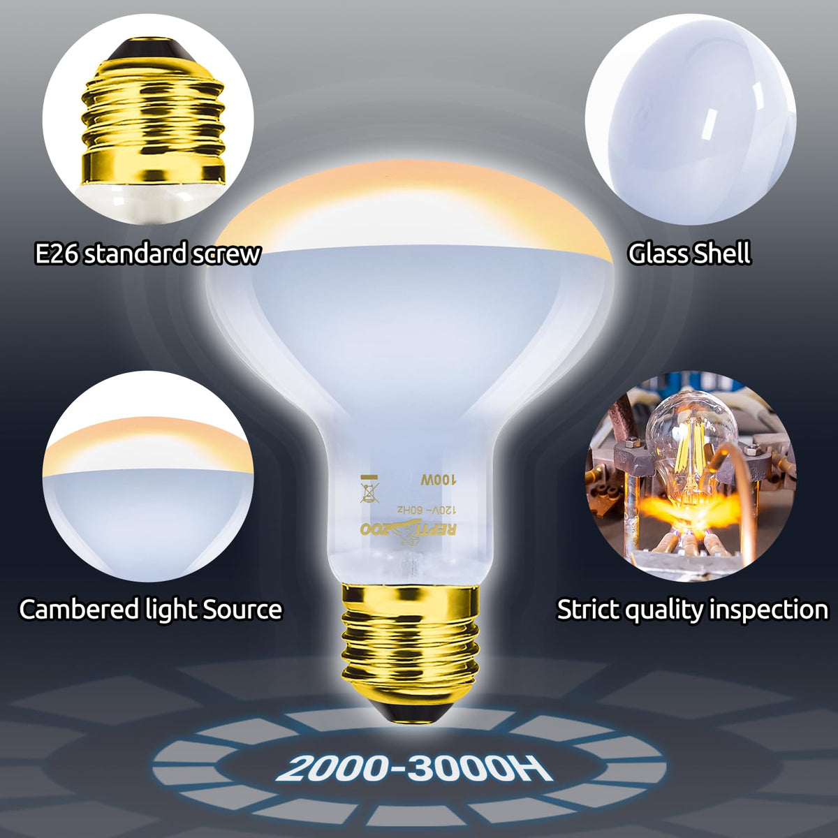 Dual Reptile Light Fixture & 100W Basking Spot Light with 26W UVA UVB Bulb Combo Pack R213552