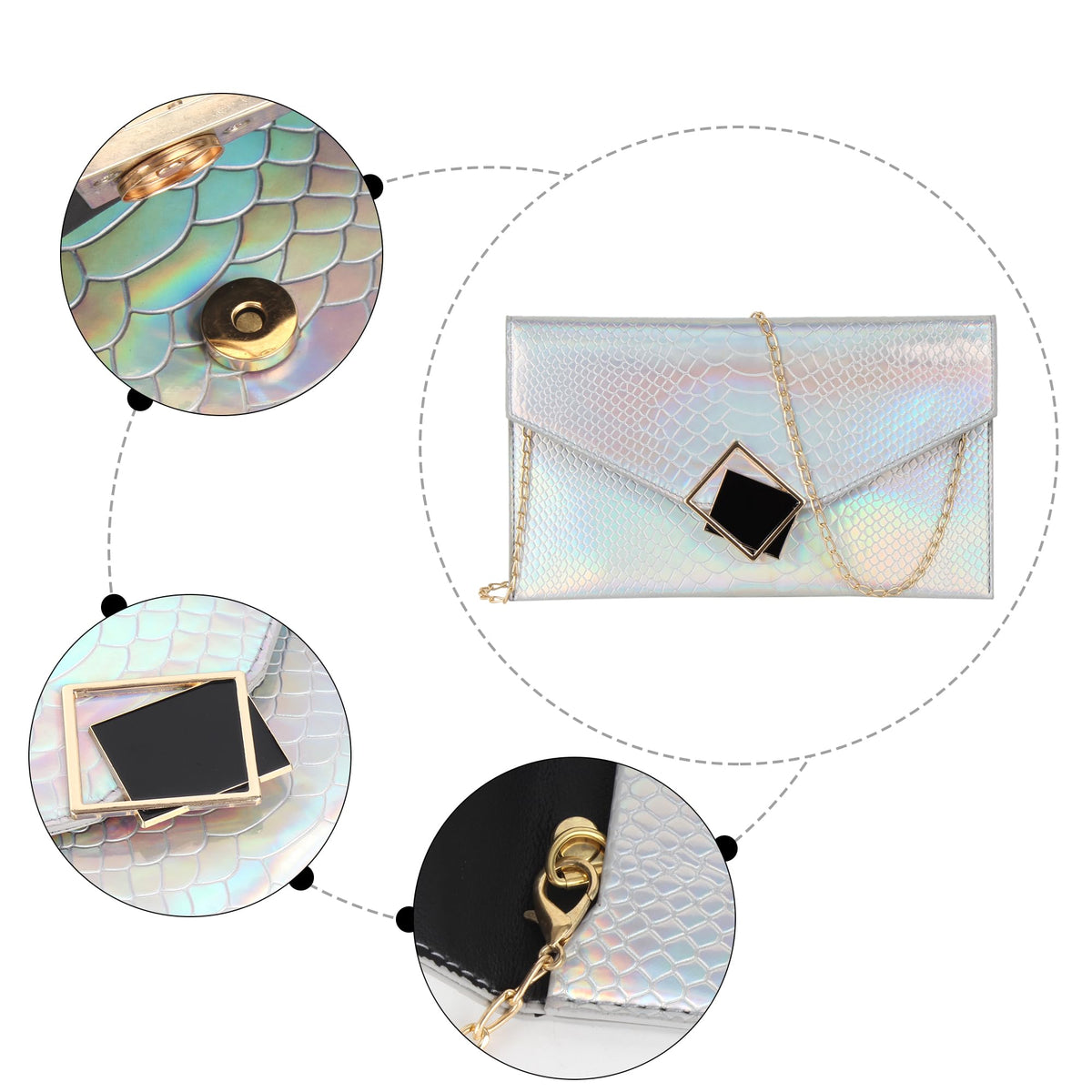 Genuine Leather Envelope Clutch G14408