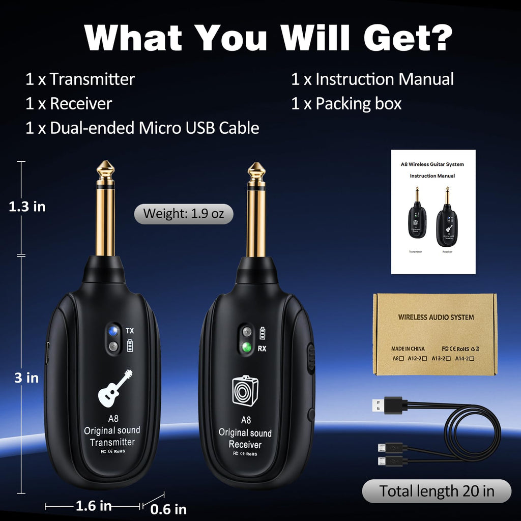 Wireless Guitar System UHF 2 Modes K8445