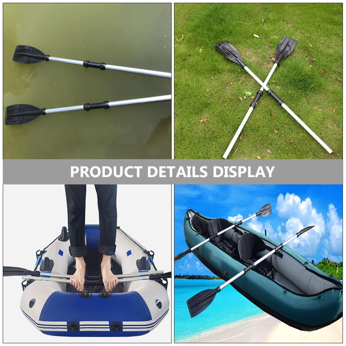 2pcs Portable Telescopic Aluminum Alloy Kayak Paddle X51127