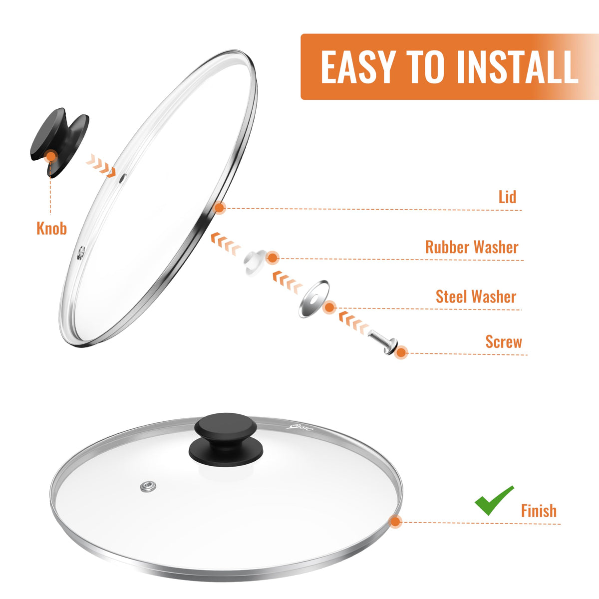 Tempered Glass Pot and Pan Lid 10.5 Inch Y82392