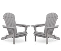 Wood Folding Adirondack Chair Set of 2 Solid Cedar L582403