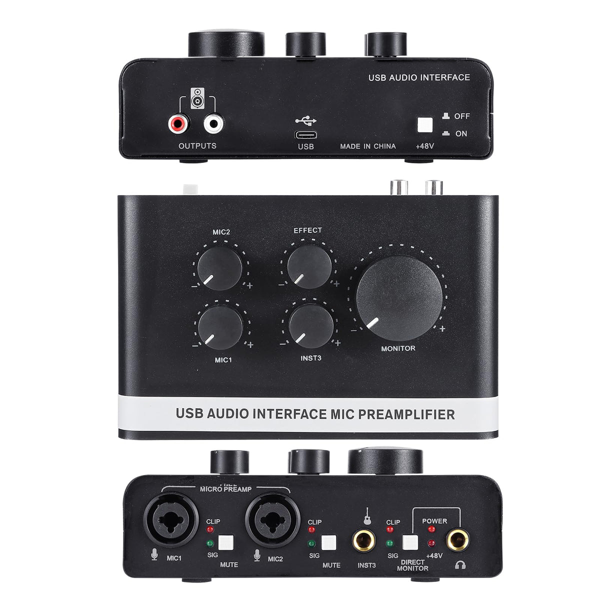 USB C Audio Interface with 48V Phantom Power S82741
