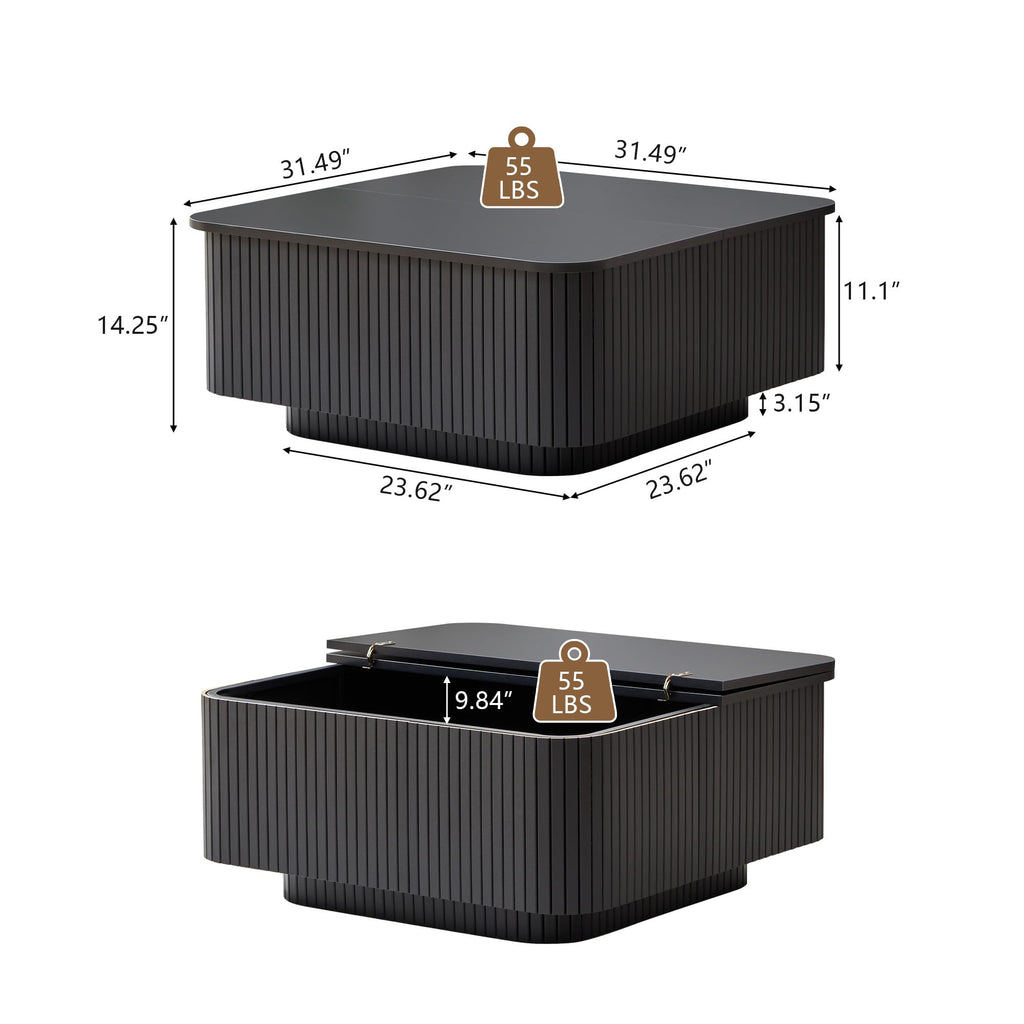 31.5" Square Coffee Table with Storage R883