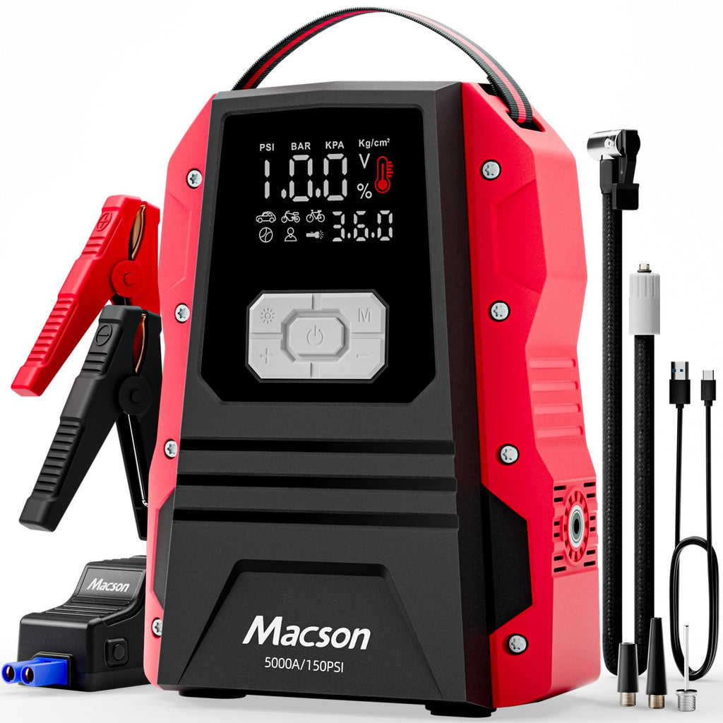 Portable 12V Jump Starter with Air Compressor and 150PSI Tire Inflator B1909