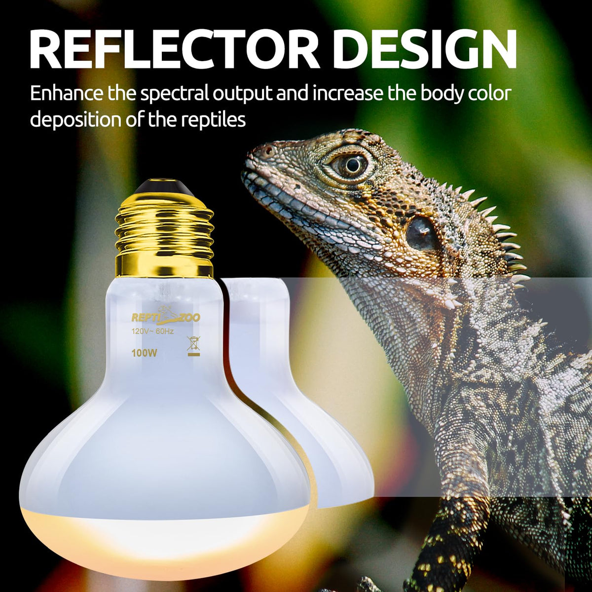 Dual Reptile Light Fixture & 100W Basking Spot Light with 26W UVA UVB Bulb Combo Pack R213552