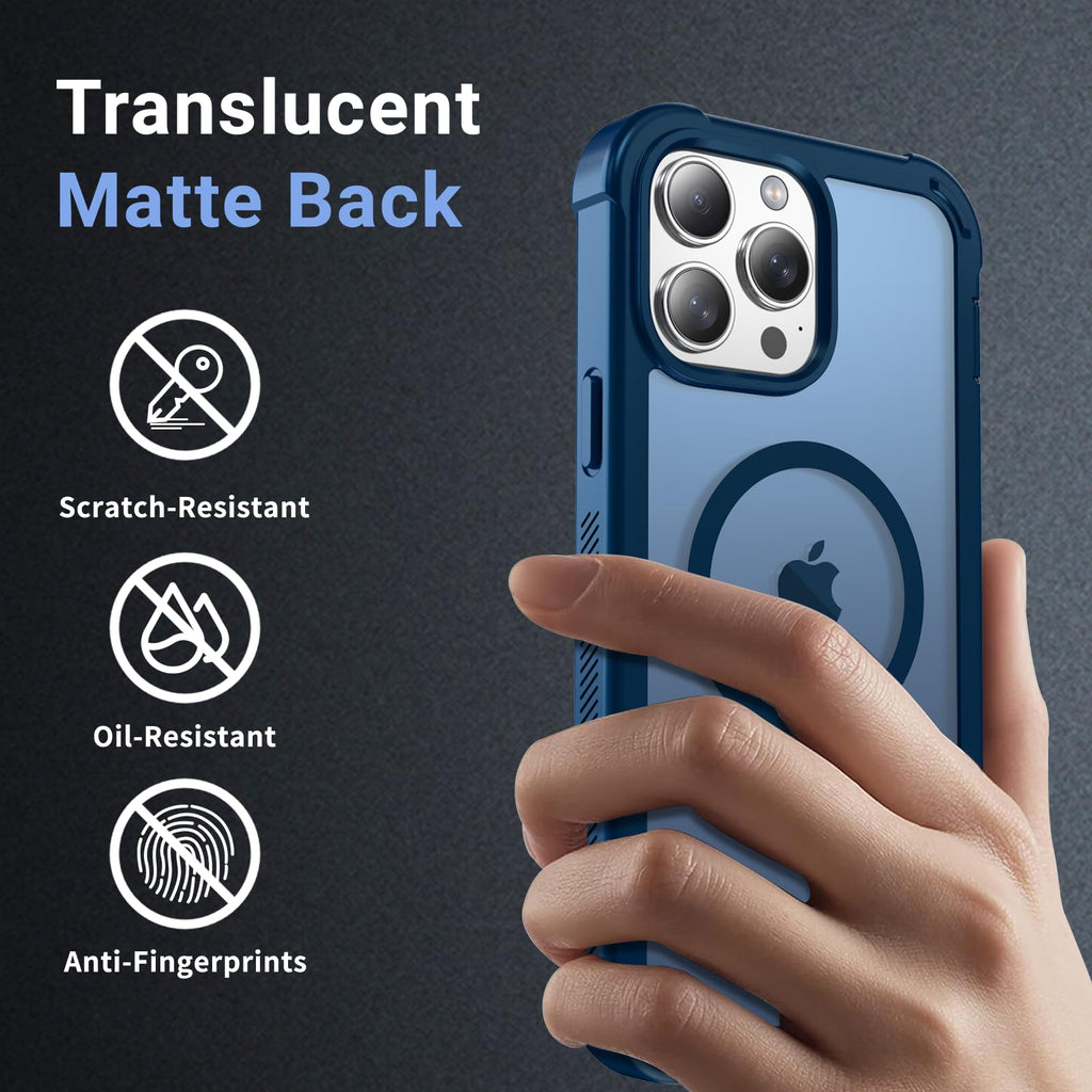 Magnetic iPhone 13 Pro Max Case Heavy Duty Protection Deep Blue C726667