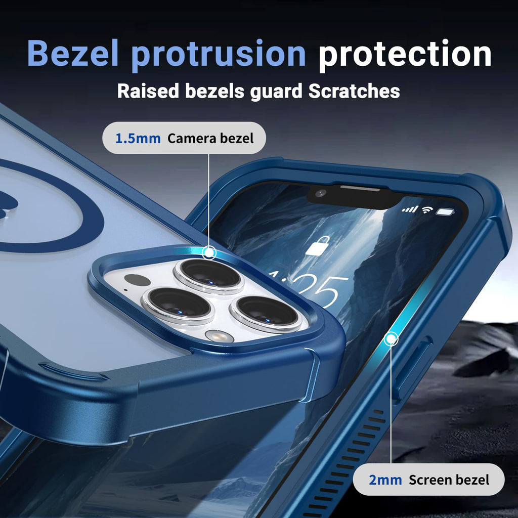 Magnetic iPhone 13 Pro Max Case Heavy Duty Protection Deep Blue C726667