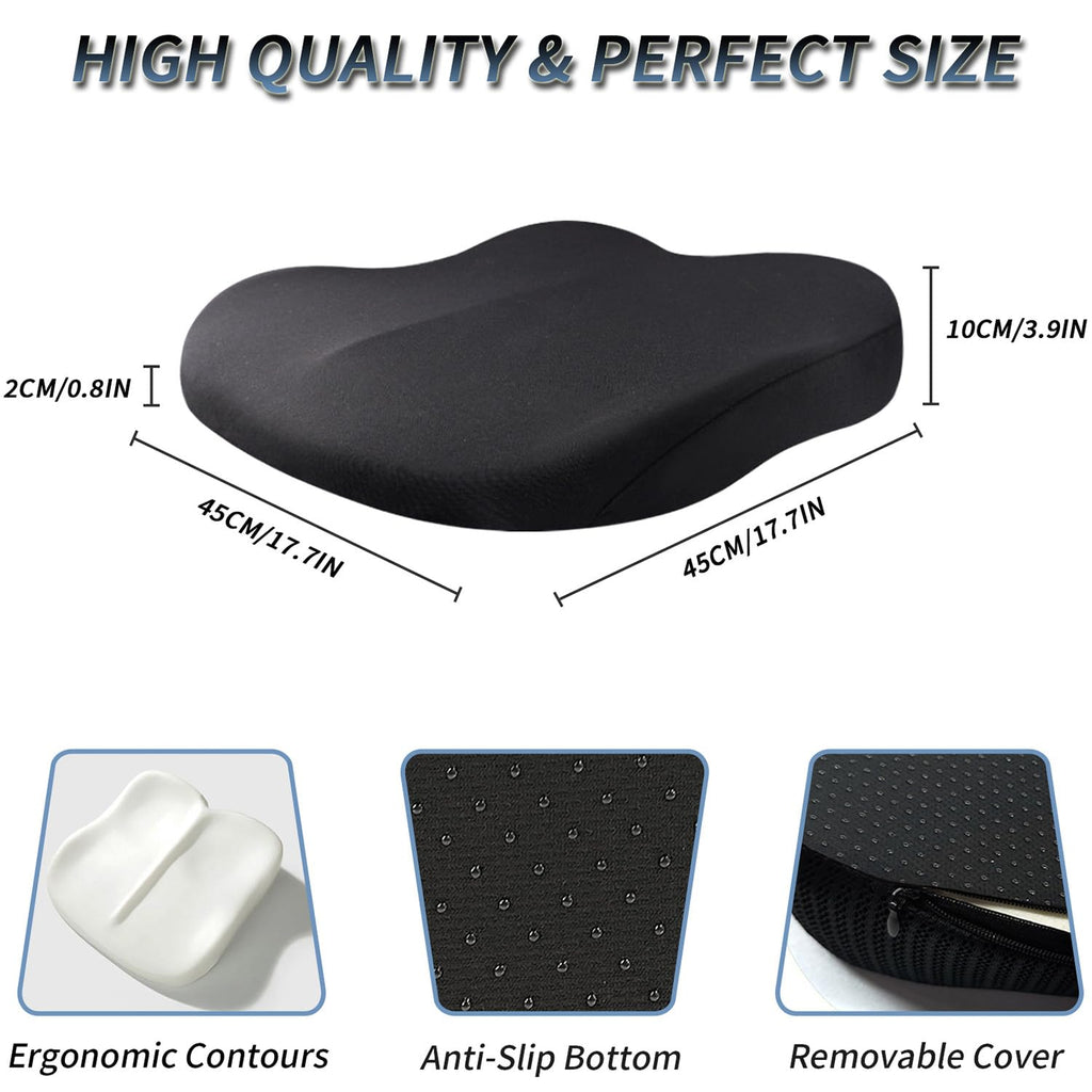 Black Memory Foam Wedge Seat Cushion F45216
