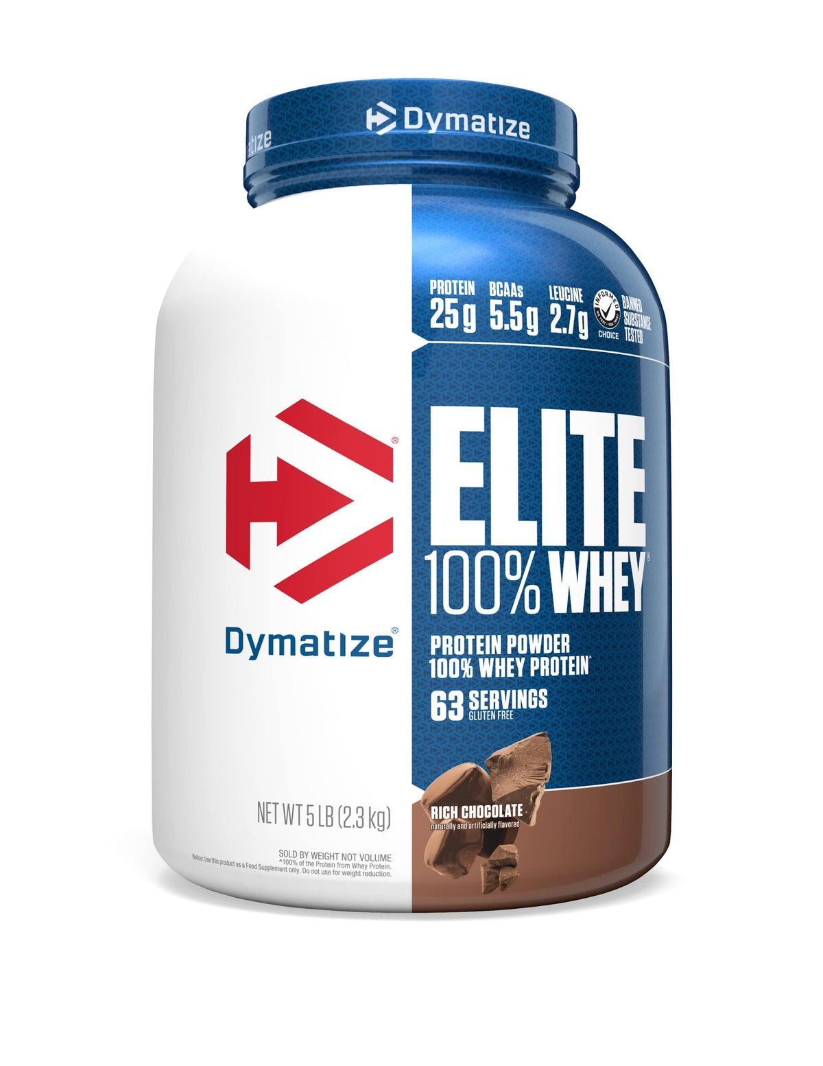 100% Whey Protein Powder, 25g Protein, Rich Chocolate, 5 Pound D668193