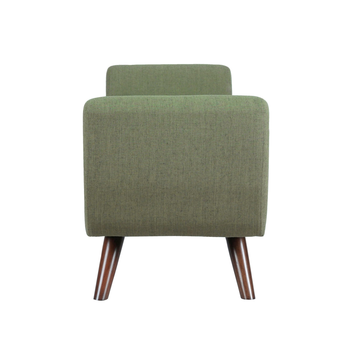 Olive Green Woven Storage Bench with Wood Legs V92757