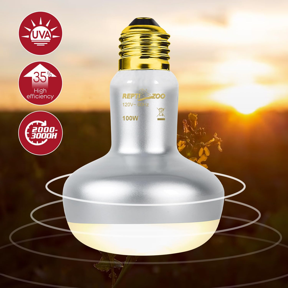 Dual Reptile Light Fixture & 100W Basking Spot Light with 26W UVA UVB Bulb Combo Pack R213552