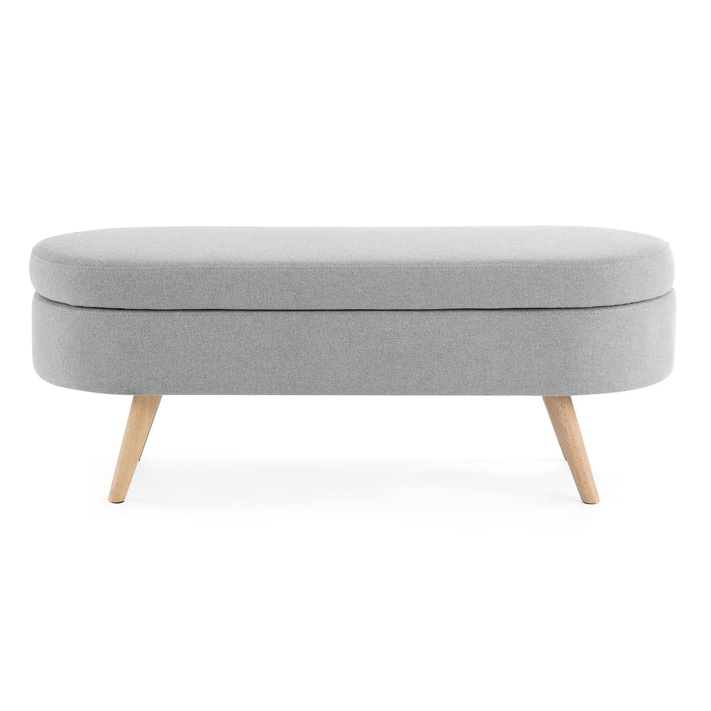 Oval Storage Bench with Rubber Wood Legs K834526