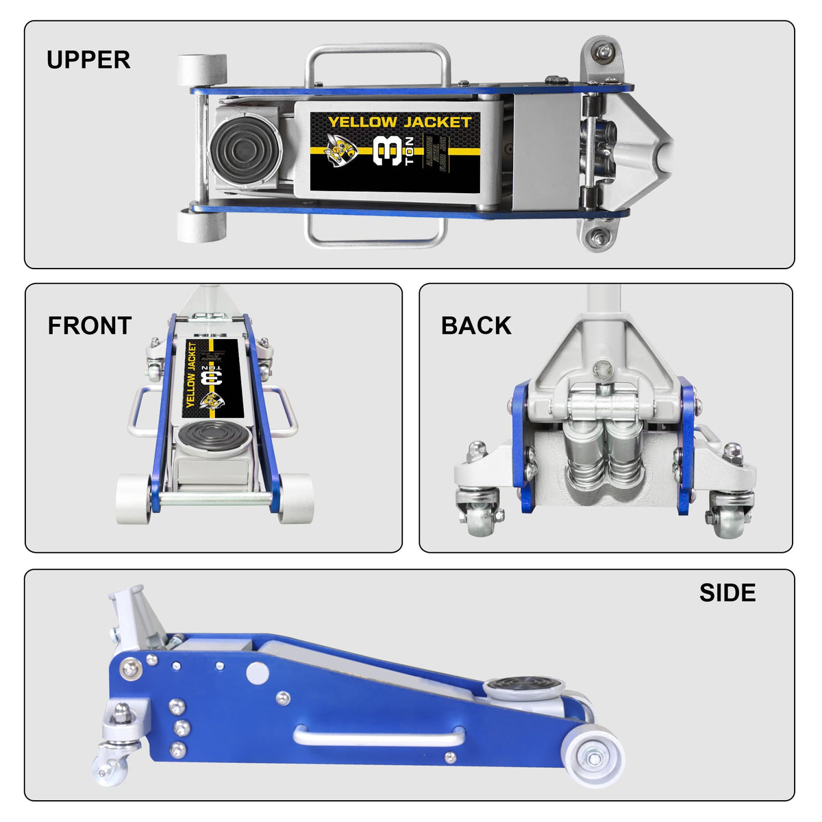 3 Ton Low Profile Aluminum and Steel Floor Jack with Jack Stands Q97989