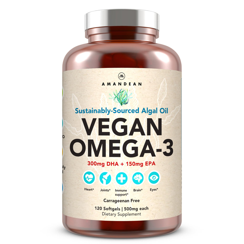 Vegan Omega-3 Algal Oil DHA EPA Softgels, 120ct T917
